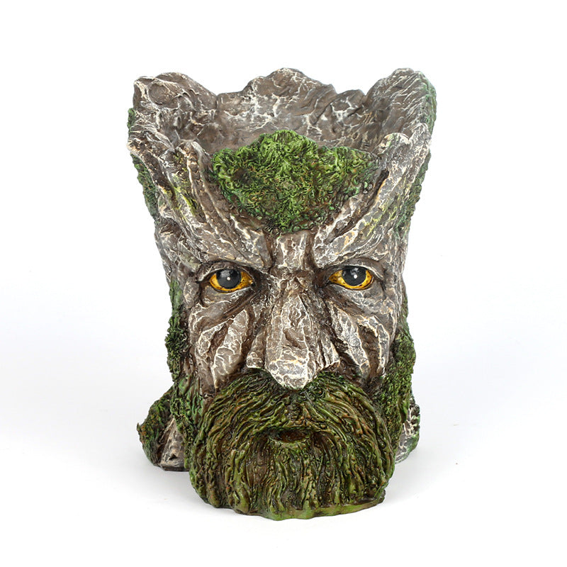 Strongwell  Tree Head Old Man Flower Pot Container Garden Tree Man Figurine Planter Pot Desktop Home Decoration Gift