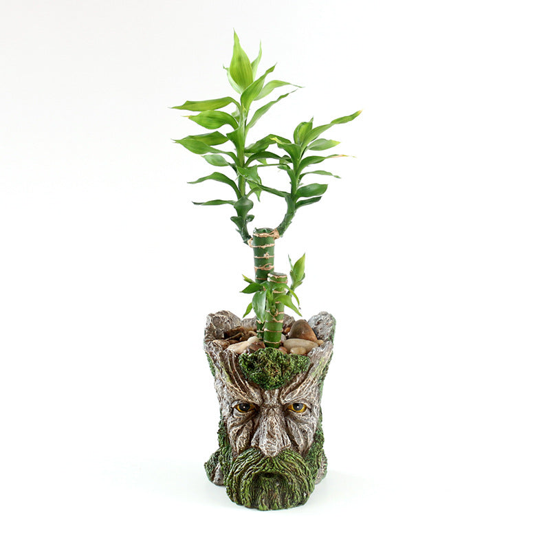 Strongwell  Tree Head Old Man Flower Pot Container Garden Tree Man Figurine Planter Pot Desktop Home Decoration Gift