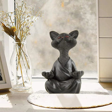 Cat Meditating Cat Crafts Meditation Cat Creative Home Garden Decoration Ornaments