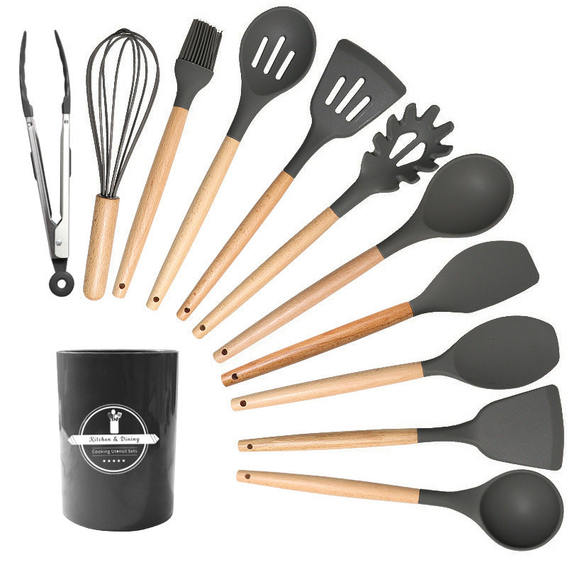 Silicone Spatula Soup Spoon Non-stick Pan High Temperature Resistant Kitchenware Suit