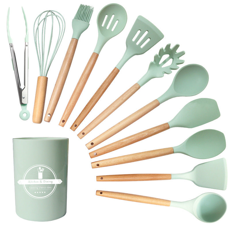 Silicone Spatula Soup Spoon Non-stick Pan High Temperature Resistant Kitchenware Suit