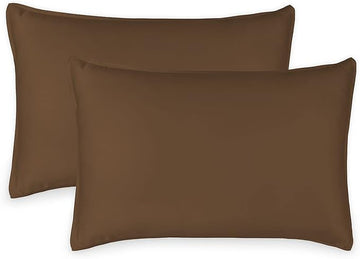 Genuine 100% Organic Viscose Derived from Bamboo, Luxuriously Soft & Cooling, Double Stitching, Envelope Closure (2 King Pillowcases, Coconut Husk)
