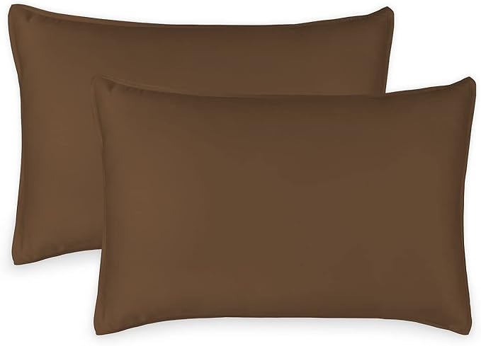 Genuine 100% Organic Viscose Derived from Bamboo, Luxuriously Soft & Cooling, Double Stitching, Envelope Closure (2 King Pillowcases, Coconut Husk)