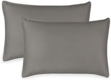 Genuine 100% Organic Viscose Derived from Bamboo, Luxuriously Soft & Cooling, Double Stitching, Envelope Closure (2 King Pillowcases, Graphite)