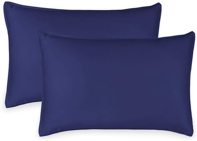 Genuine 100% Organic Viscose Derived from Bamboo, Luxuriously Soft & Cooling, Double Stitching, Envelope Closure (2 King Pillowcases, Cobalt Blue)