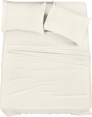 King Size Bed Set 4 Piece Brushed Microfiber Shrink and Fade Resistant Easy Care Duvet Cover Set