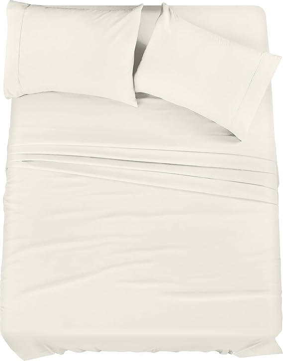 King Size Bed Set 4 Piece Brushed Microfiber Shrink and Fade Resistant Easy Care Duvet Cover Set