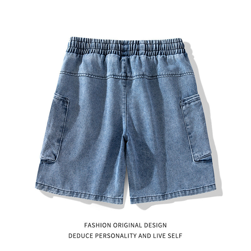 Hong Kong-style Streetwear European American Large-pocket Cargo Shorts