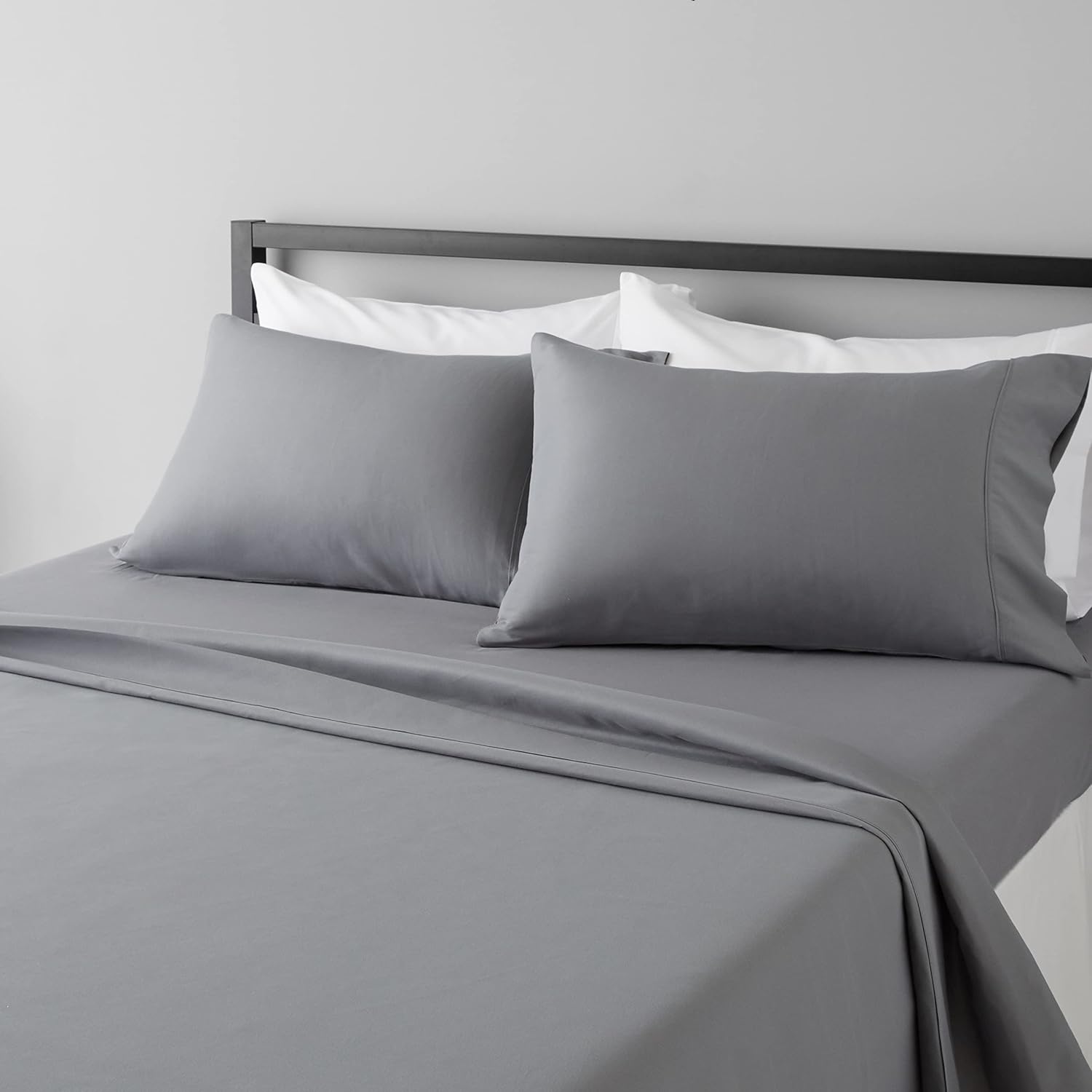 Bambaw Bamboo Fitted Sheet 180x200cm, 35cm Base Height, Hypoallergenic Allergy-Friendly Bedding, Breathable Summer Bedding, 100% Bamboo Bed Sheet, Cooling Fitted Sheet 180x200cm (Dark Grey)