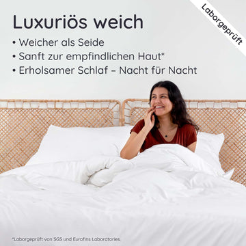 Bambaw Bamboo Bed Linen 135x200 cm, Summer Duvet Cover, Cooling Bedding 135x200, Skin-Friendly Allergy Duvet Cover, Sustainable and Environmentally Friendly 100% Bamboo Duvet Cover (White)