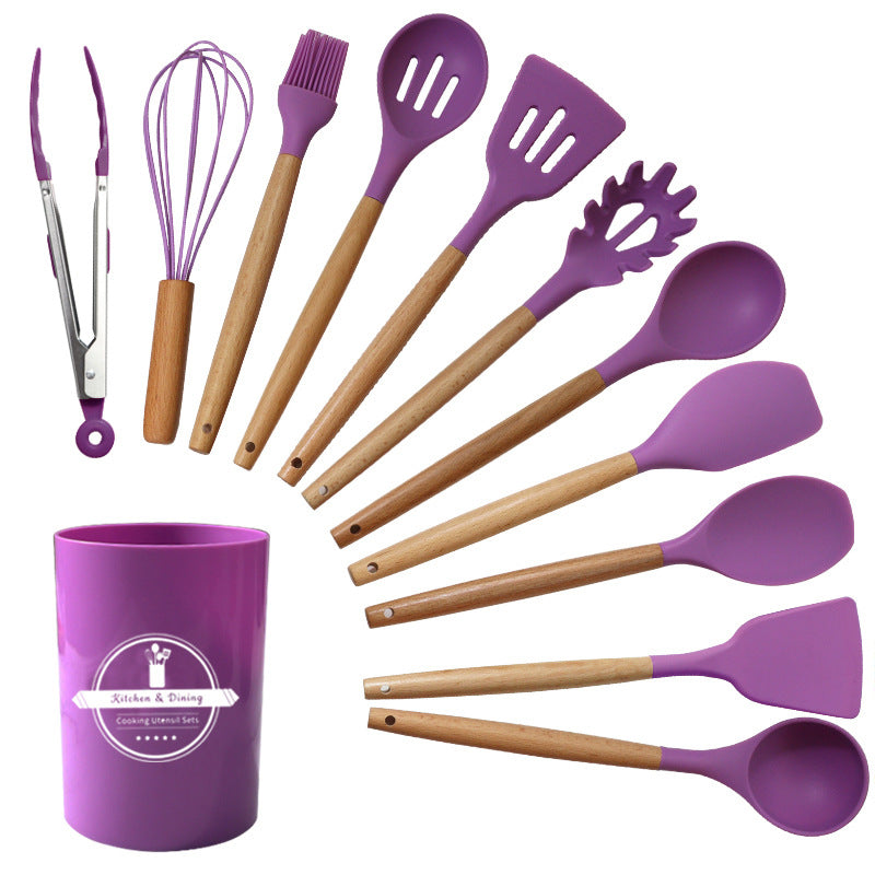 Silicone Spatula Soup Spoon Non-stick Pan High Temperature Resistant Kitchenware Suit