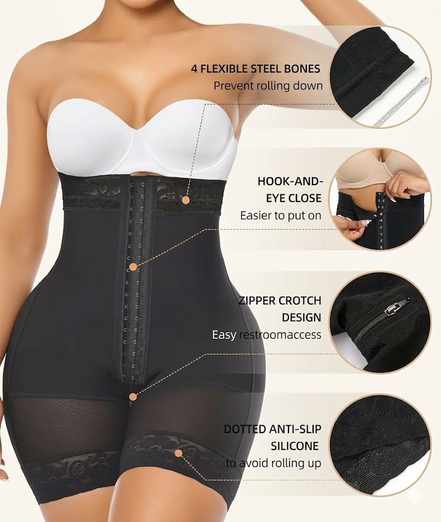 Tummy Control Shapewear For Women Strapless Fajas Colombianas Body Shaper Shorts Butt Lifter With Zipper Crotch