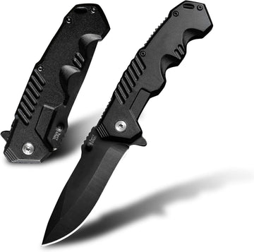 Pocket Folding Knife with Stainless Steel Point Lock Blade Knives and Lightweight Lockback