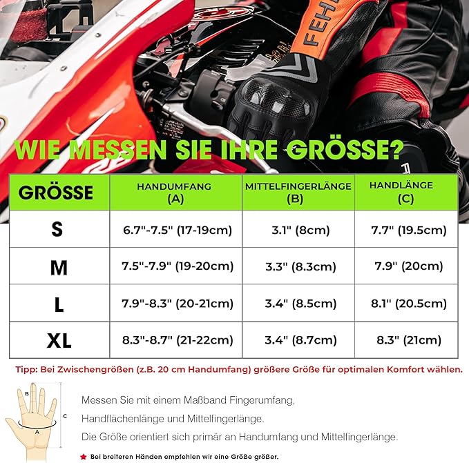 WTACTFUL Men's Lightweight Motorcycle Gloves Summer Men's with Protectors and Touchscreen Breathable for Motorcycle,