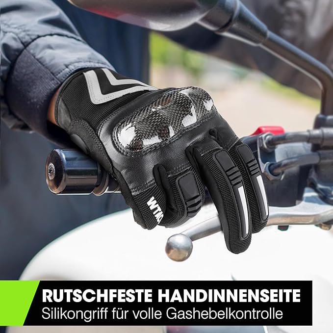 WTACTFUL Men's Lightweight Motorcycle Gloves Summer Men's with Protectors and Touchscreen Breathable for Motorcycle,