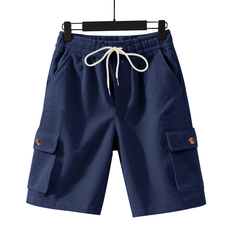 Men's Heavyweight Loose Casual Corduroy Utility Cropped Shorts