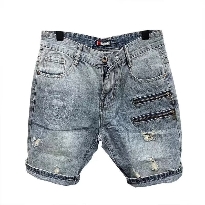 Men's Denim Shorts Summer Short Sleeves