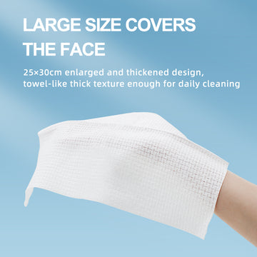 Towels For Sensitive Skin, Makeup Remover, Cleansing, Care, Travel XL, USDA Biobased Dermatologist Approved Face Towel, Disposable Clinically Tested Face Towelette Cosmetic