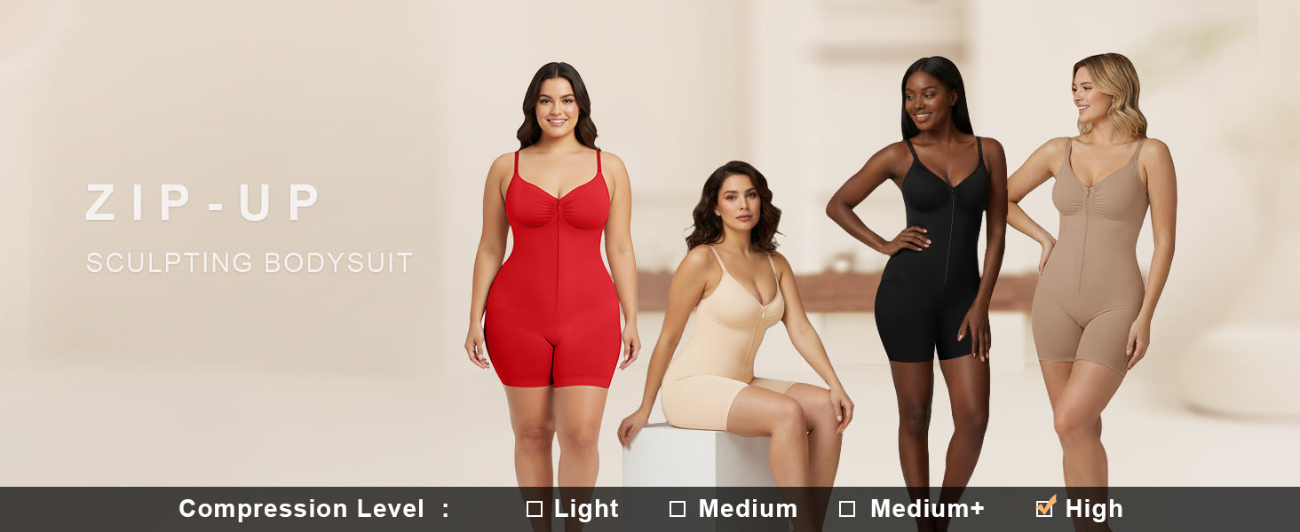 SHAPERX Women's Seamless Shapewear Bodysuit Tummy Control Body Shaper Waist Defining Body Suit