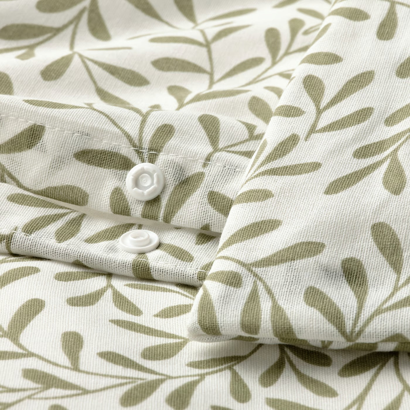 Duvet cover and pillowcase, white/green, 140x200/80x80 cm