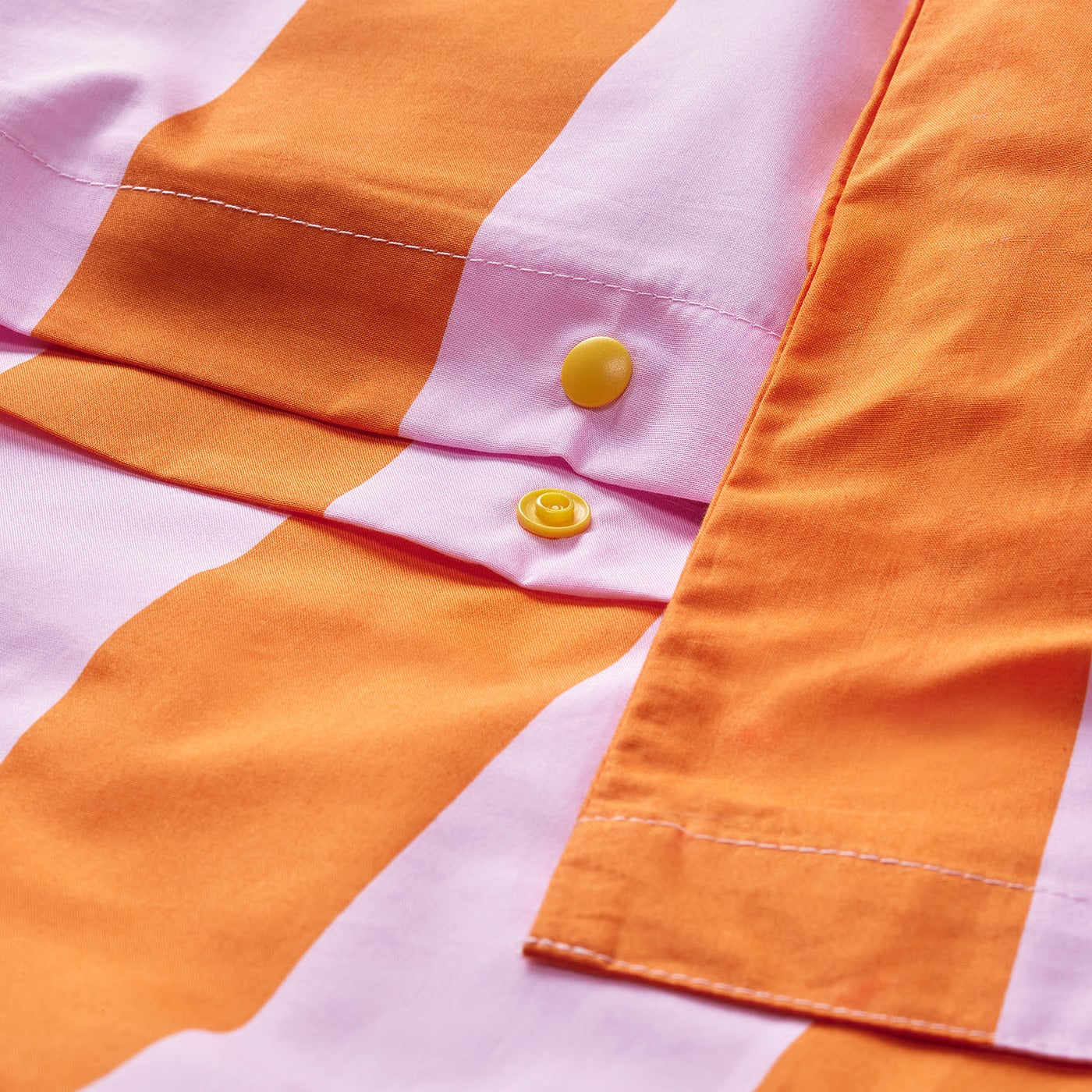 Duvet cover and pillowcase, orange/pink/striped, 140x200/80x80 cm