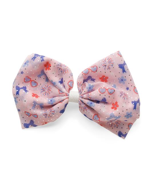 SWEET WINK Graphic Cute Tulle Bow Clip
