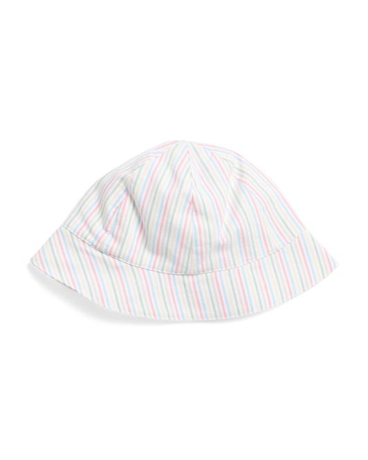 JANIE AND JACK Seersucker Striped Bucket Hat