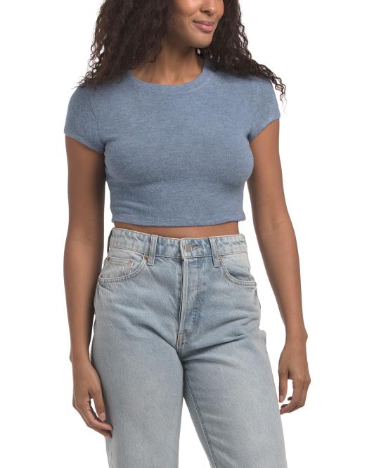 LA BIZ Cropped Short Sleeve Tee