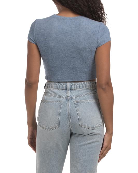 LA BIZ Cropped Short Sleeve Tee
